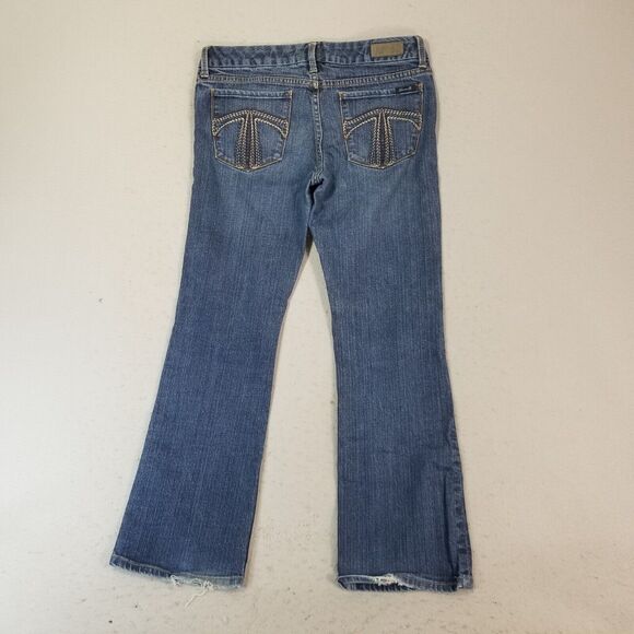Seven7 Jeans Women's size 32 Low Rise Bootcut Blue stretch Denim Pants 32x30 - Picture 7 of 14